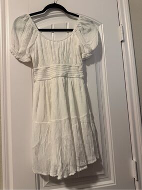 Hollister White Puff Sleeve Mini Dress